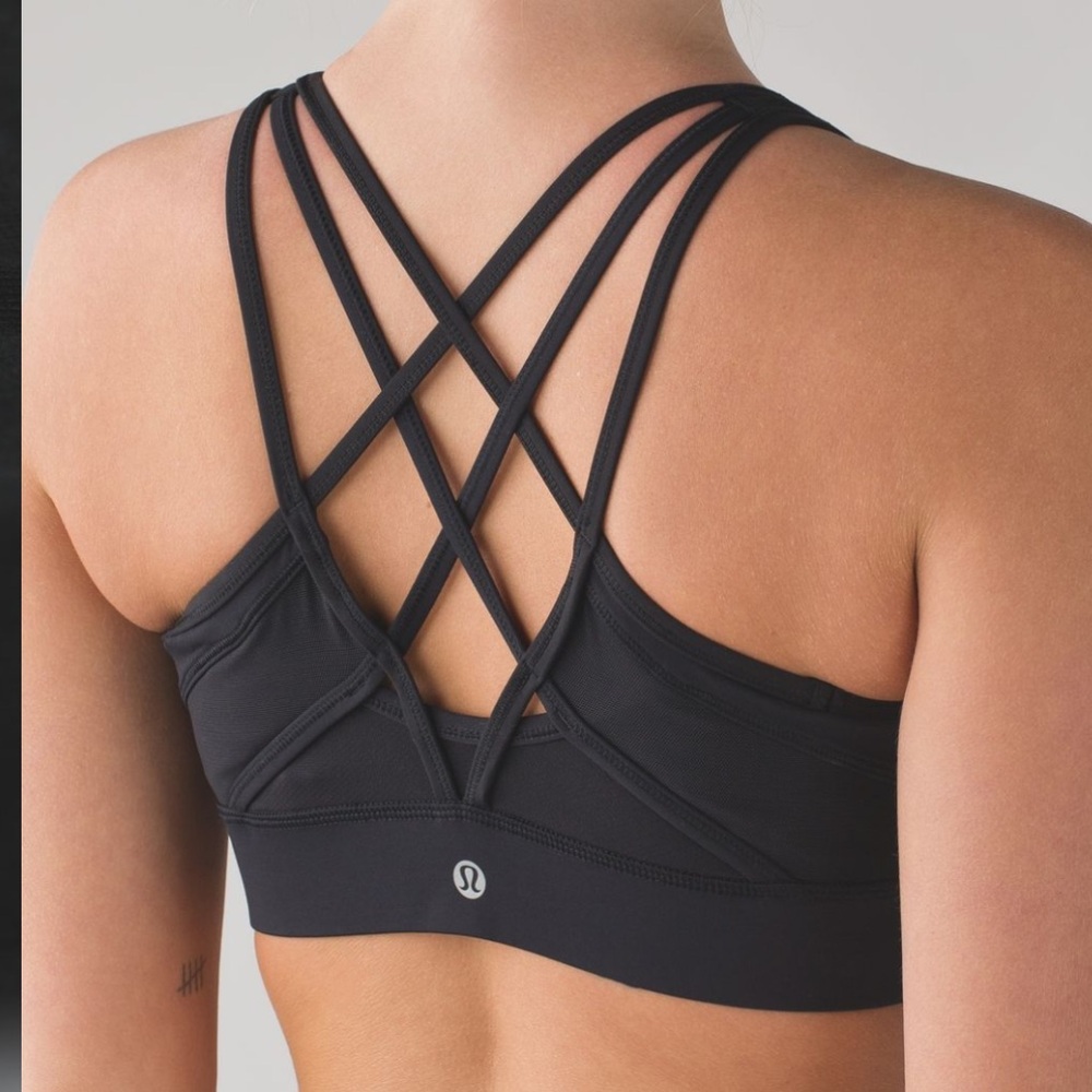 EUC LULULEMON Strap It Like It’s Hot Black Sports Bra Size 4 **RARE**